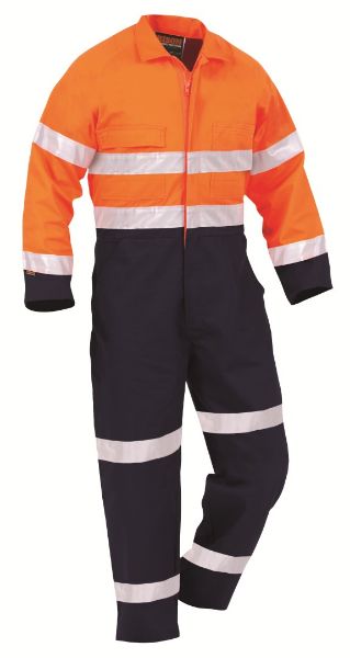 Picture of BISON OVERALL DAY/NIGHT COTTON ZIP ORANGE/NAVY